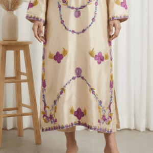 Resham embroidery and mirror work detailing on Jehanara formal suit