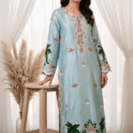 Light blue floral Sheesha Silk formal suit