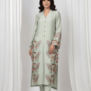 Pista Green Sheesha Silk Formal Suit